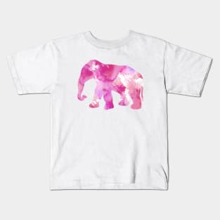 Pink Elephant Watercolor Painting Kids T-Shirt